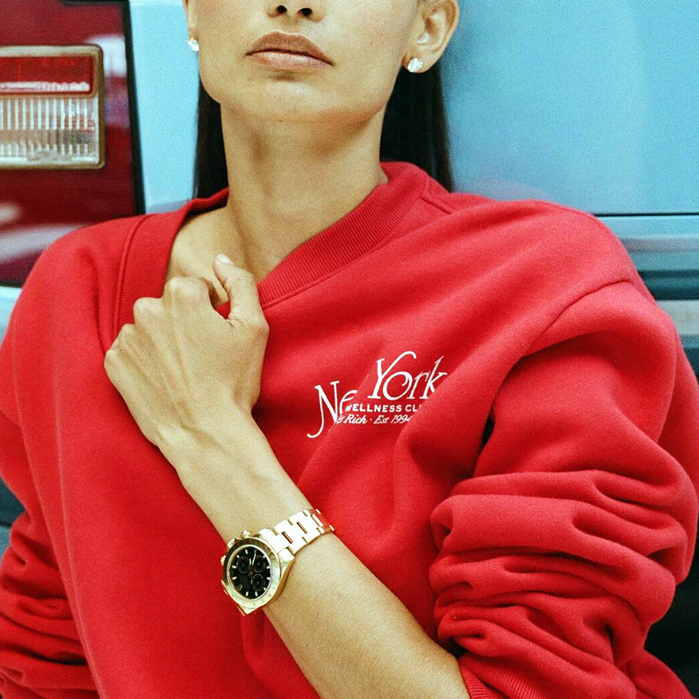 Health Wellness New York - Sudadera Roja para Mujer con Estampado