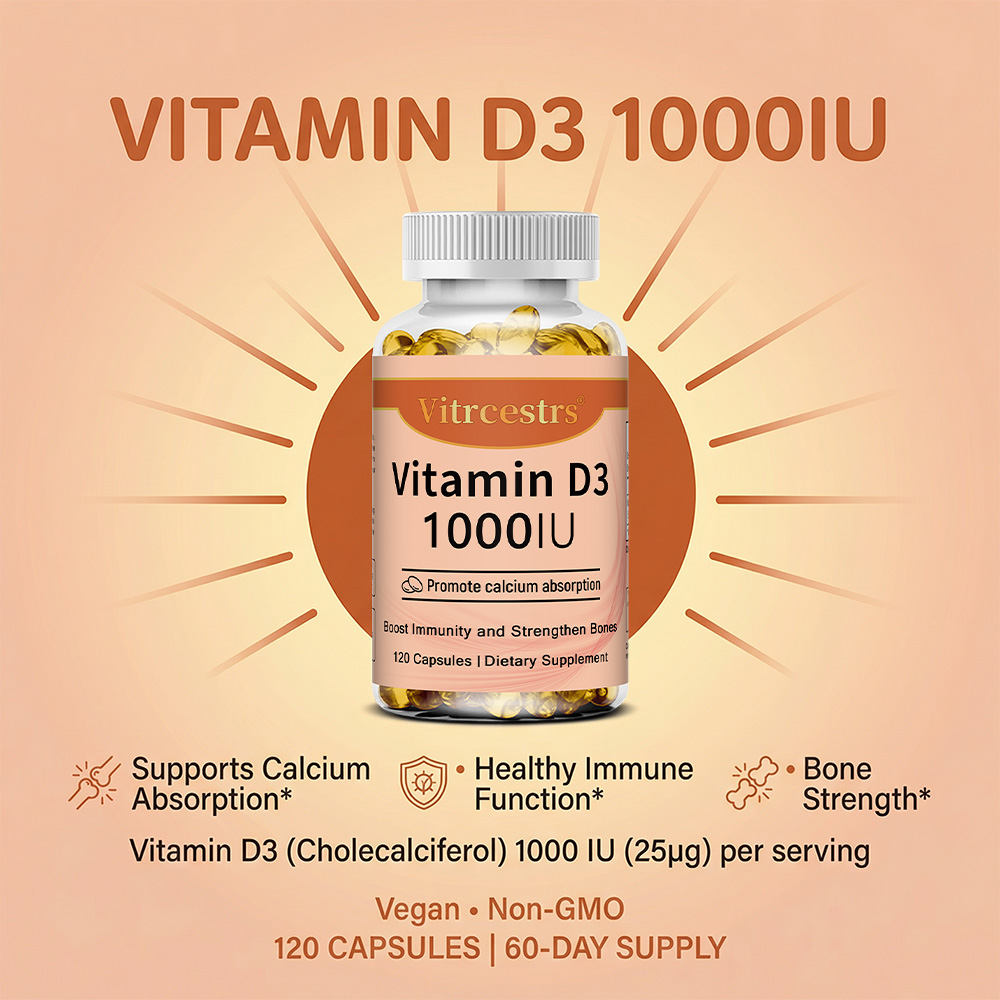 Cápsulas de Vitamina D3 1000 U - Health Wellness And reseña y precio