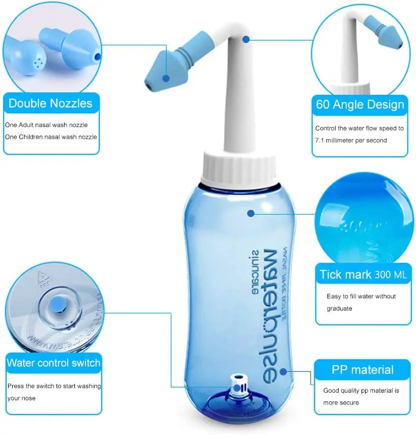Irrigador Nasal de 300ml y 500 - Neti Pot Nasal Rinse reseña y precio